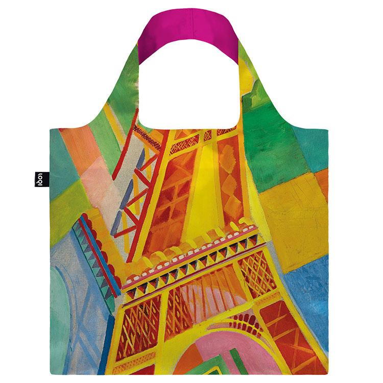 エコバッグ LOQI 正規品 Recycled Bag 撥水加工 トート型 大容量 折りたたみ ローキー MUSEUM Collection ロベール・ドローネー/エッフェル塔 | 