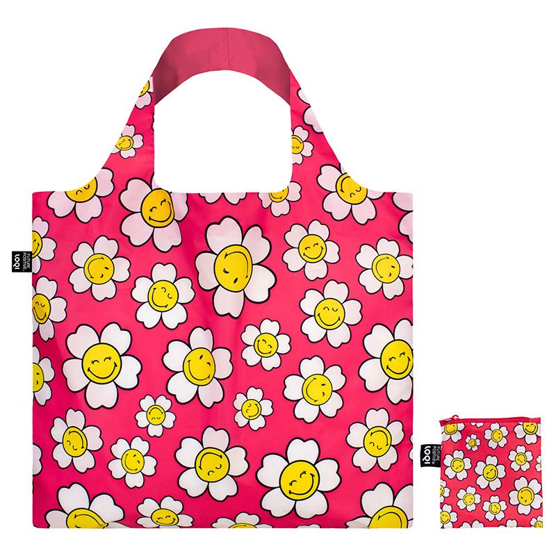 エコバッグ LOQI 正規品 Recycled Bag トート型 大容量 折りたたみ ローキー JP Flower Collection SMILEY Bag 日本限定 スマイリー バッグ/ラズベリー |  | 01