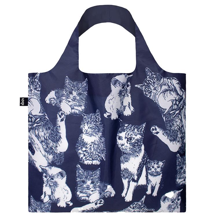 エコバッグ LOQI 正規品 Recycled Bag 撥水加工 トート型 大容量 折りたたみ ローキー ARTIST Collection レッド ポピー ビー/キャット | 