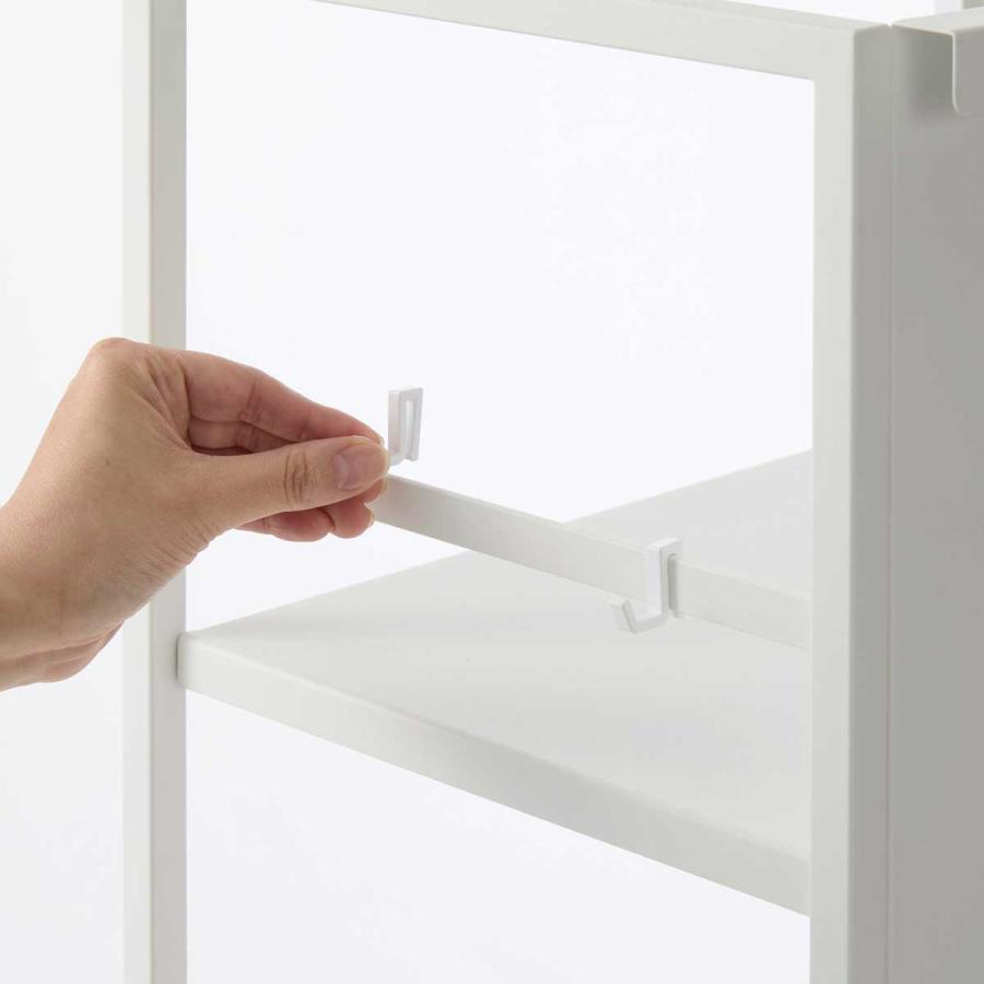 キャスター付きワゴン tower タワー 目隠しワゴン L 子供部屋 書斎 リビング 寝室 収納ワゴン スチールラック 山崎実業 正規品 1419 ホワイト | tower | 07