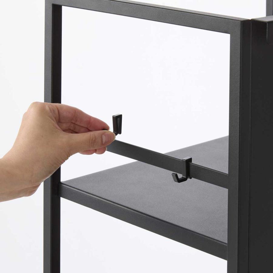 キャスター付きワゴン tower タワー 目隠しワゴン L 子供部屋 書斎 リビング 寝室 収納ワゴン スチールラック 山崎実業 正規品 1420 ブラック | tower | 07