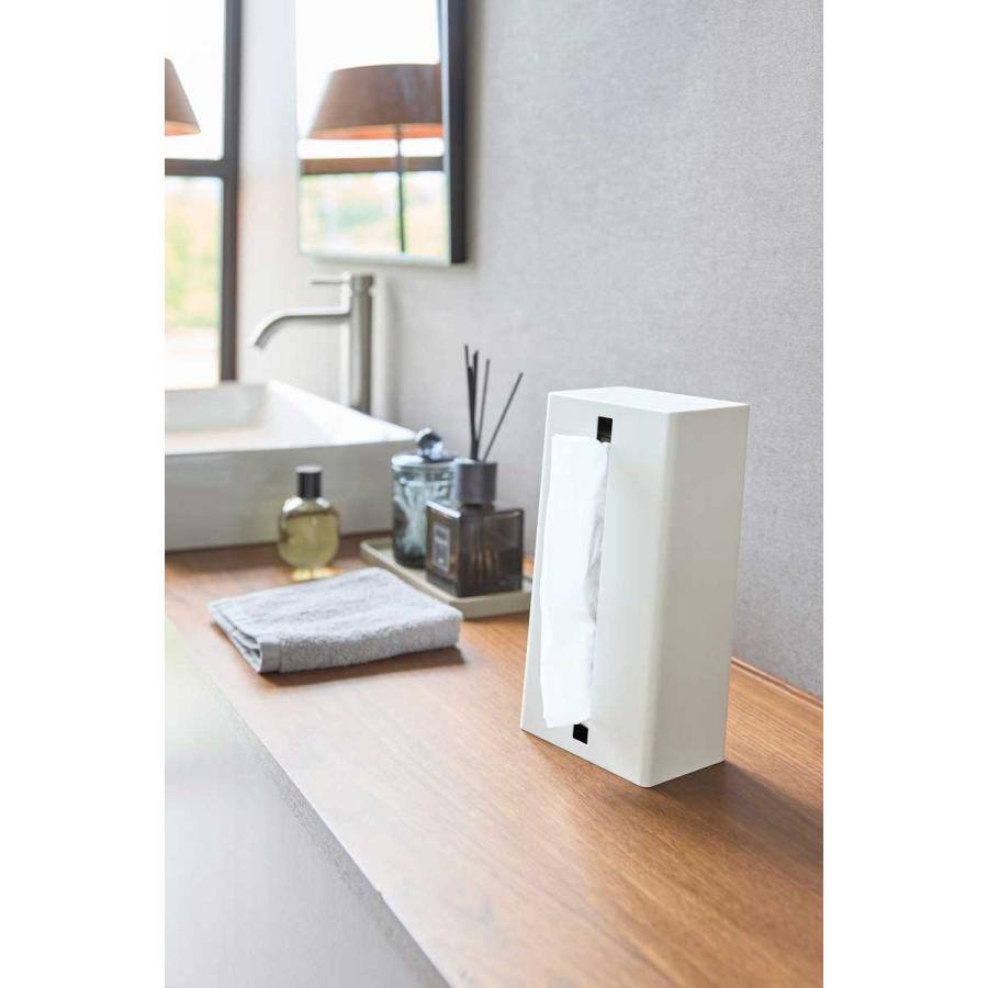 ティッシュケース tower タワー 縦型ティッシュスタンド スリム ペーパータオル対応 ティッシュカバー 山崎実業 正規品 1440 ホワイト | tower | 02