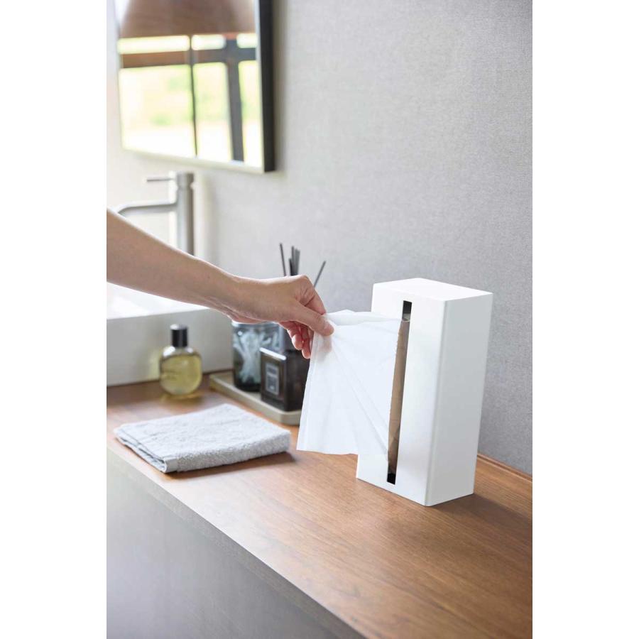 ティッシュケース tower タワー 縦型ティッシュスタンド スリム ペーパータオル対応 ティッシュカバー 山崎実業 正規品 1440 ホワイト | tower | 03