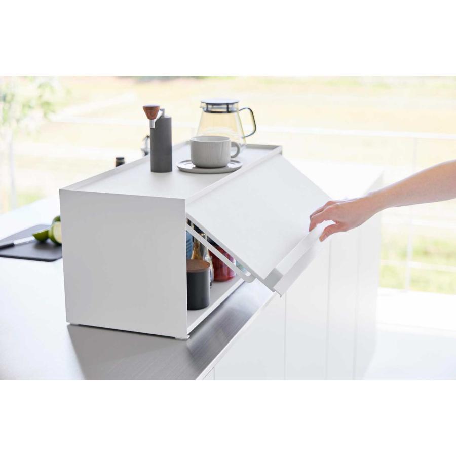tower カウンター上収納 タワー 前が開くキッチンカウンター上収納