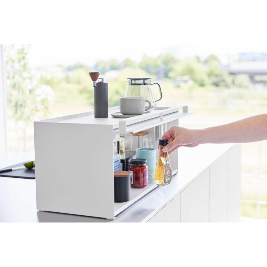 tower カウンター上収納 タワー 前が開くキッチンカウンター上収納