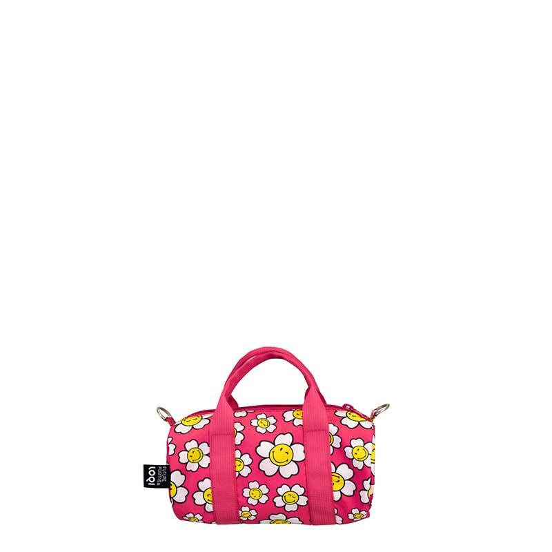 ミニバッグ LOQI 正規品 Small Weekender 日本限定 ショルダー フラワー スマイル ミニドラムバッグ ローキー Smiley Collection ラズベリー | LOQI | 03