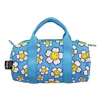 ミニバッグ LOQI 正規品 Small Weekender 日本限定 ショルダー フラワー スマイル ミニドラムバッグ ローキー Smiley Collection アクエリアス | LOQI