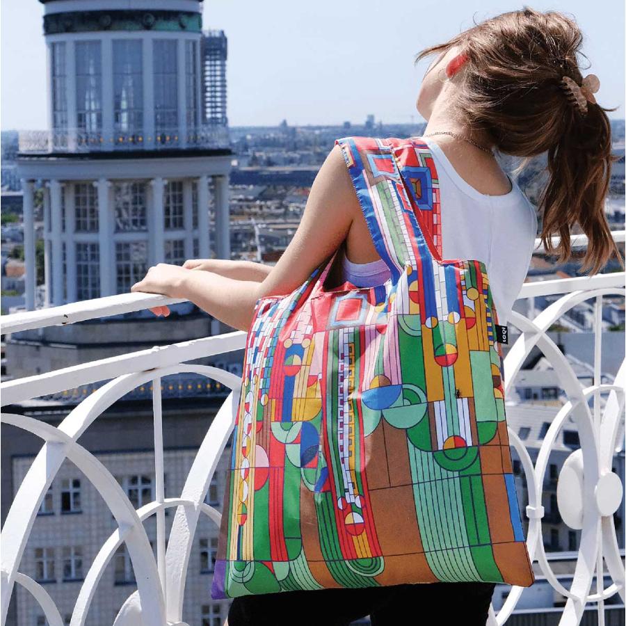 折りたたみトート エコバッグ LOQI 正規品 Recycled Bag 撥水加工 ローキー MUSEUM Collection フランク・ロイド・ライト サグアロフォーム | LOQI | 02