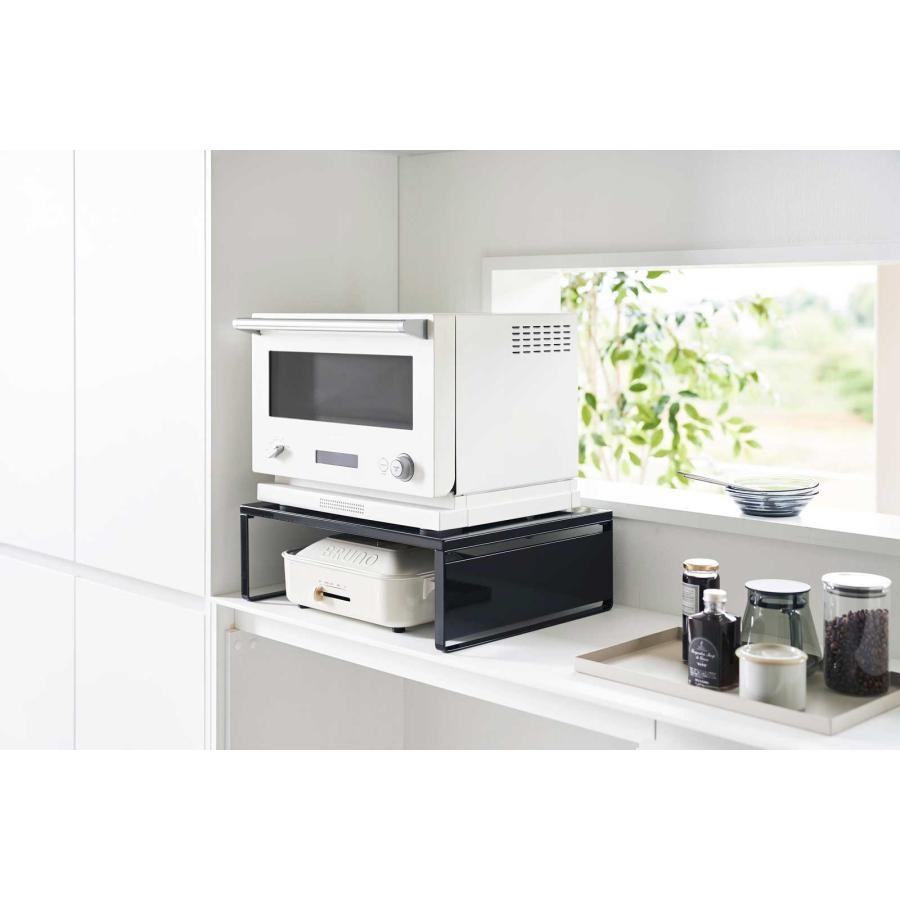 山崎実業　tower レンジ台　レンジ下収納 tower ｜ ツーウェイ キッチン家電下引き出し&スライドテーブル