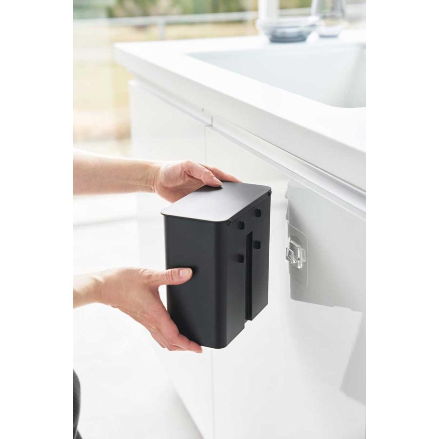 ゴミ箱 tower タワー フィルムフック 密閉ゴミ箱 ミニサイズ 密封 生ごみゴミ箱 ふた付き ダストボックス ごみ箱 山崎実業 正規品 1521 ブラック | tower | 04