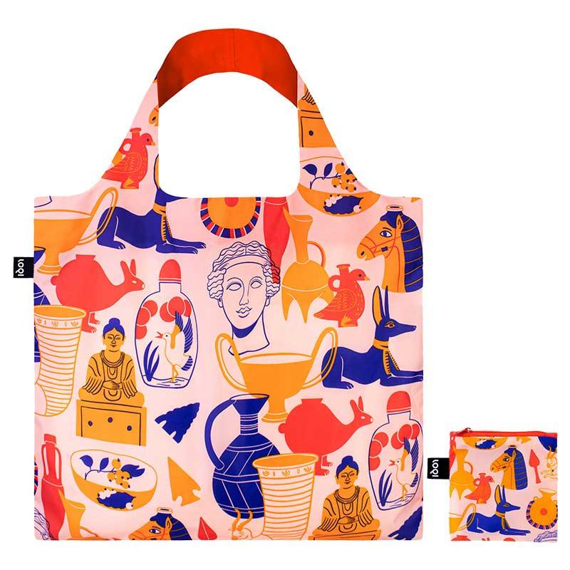 折りたたみトート エコバッグ LOQI Recycled Bag 撥水加工 ローキー ARTIST Collection designboom キンバリー・カーペンター / アンシェント アートファクツ | LOQI | 01