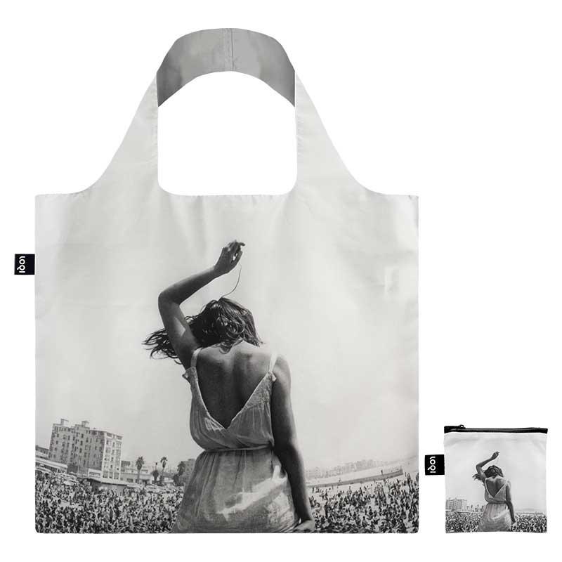 折りたたみトート エコバッグ LOQI 正規品 Recycled Bag 撥水加工 ローキー マグナム・フォト デニス・ストック / ベニス ビーチ ロックフェスティバル | LOQI | 02