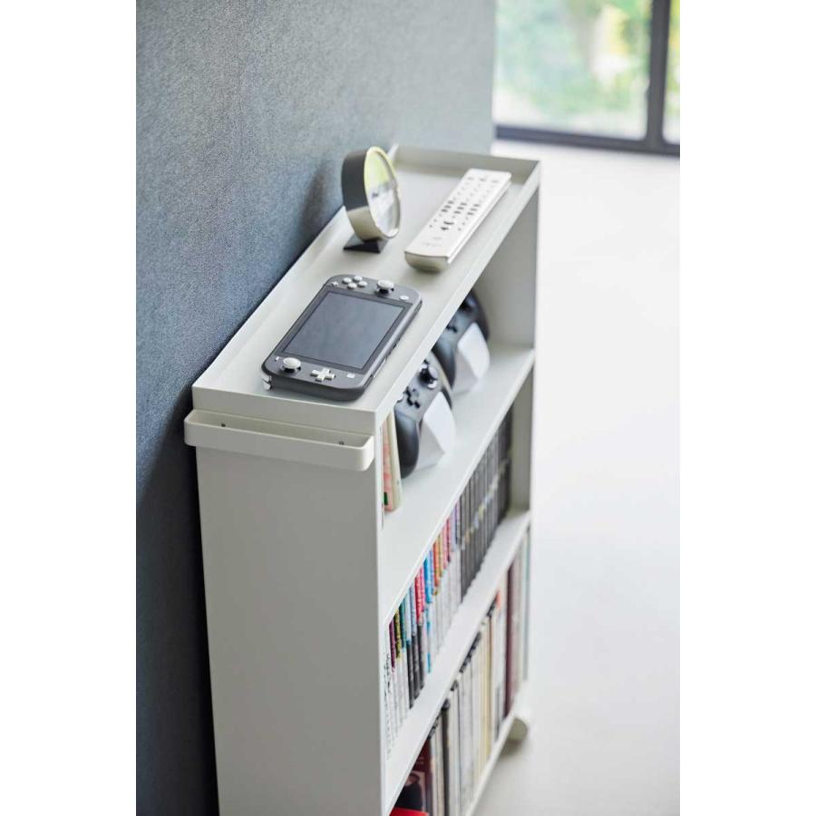 コミック本棚 tower タワー ハンドル付き隠せるコミックラック キャスター付き 漫画収納 コミックラック 山崎実業 正規品 1485 ホワイト | tower | 06