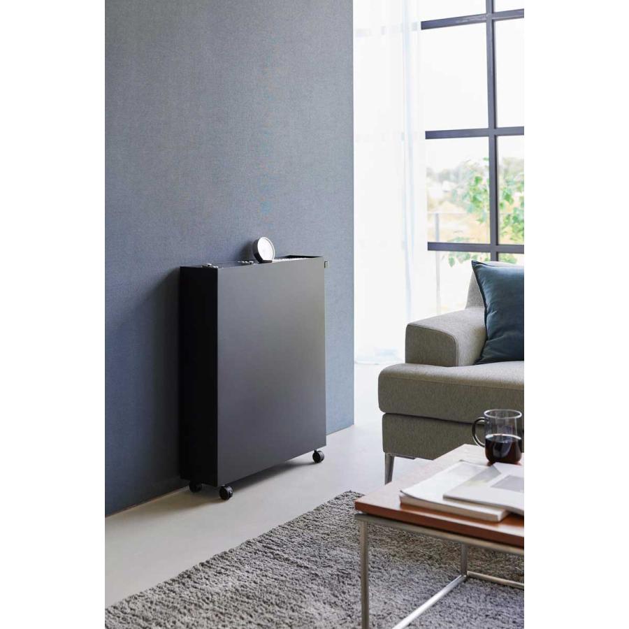 コミック本棚 tower タワー ハンドル付き隠せるコミックラック キャスター付き 漫画収納 コミックラック 山崎実業 正規品 1486 ブラック | tower | 02