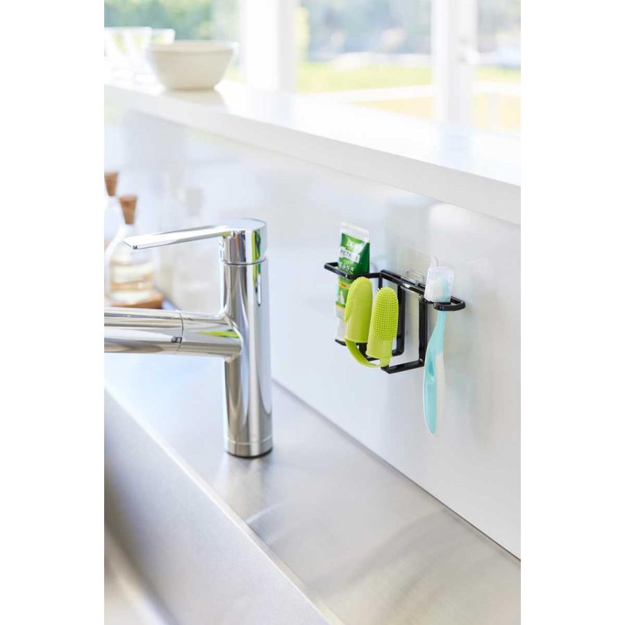 ペット用品 nooks ヌークス フィルムフックペット用歯磨きセットホルダー 犬猫用 犬用 猫用 山崎実業 正規品 5309 ブラック | 山崎実業 | 03