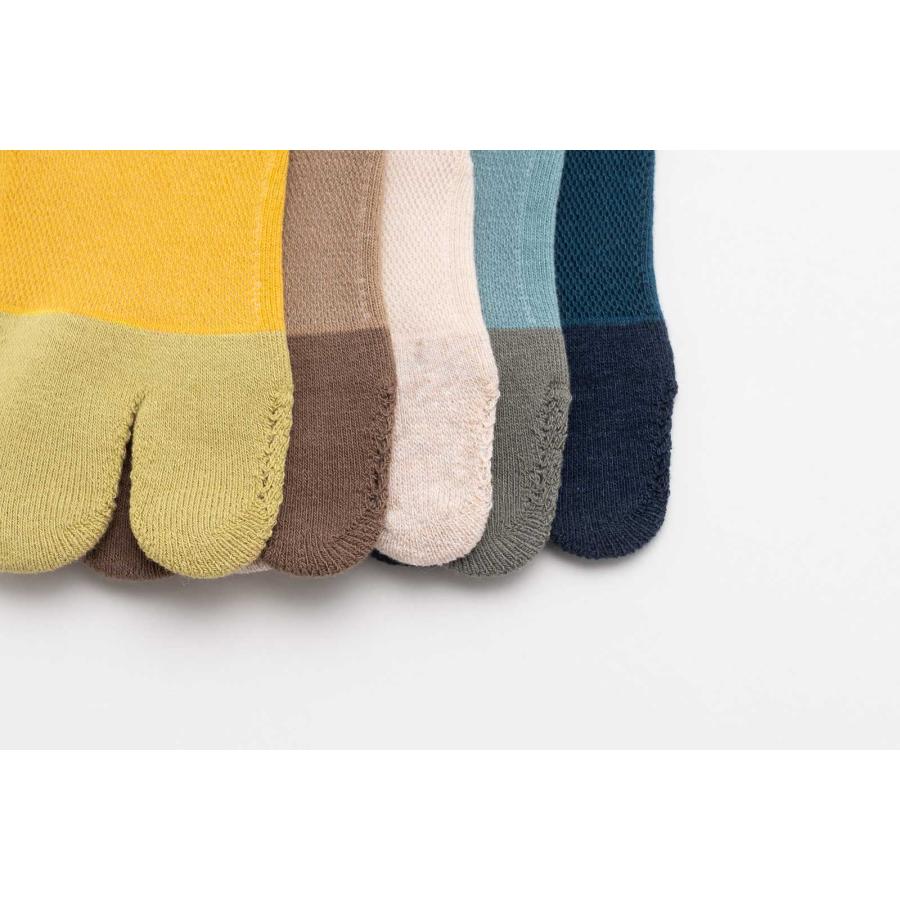 くるぶしソックス 100percent COMFOR TOE - Trip 日本製 足袋ソックス 日本製 靴下 100％ 100パーセント Turmeric ターメリック | 100percent | 04