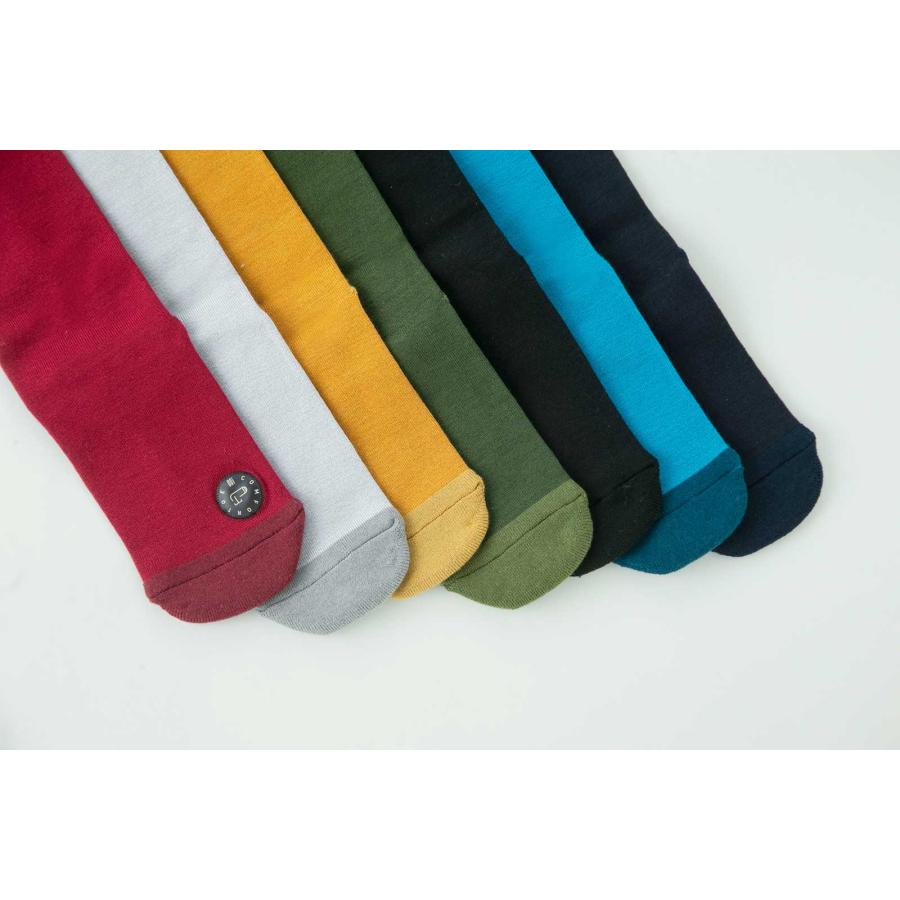 クルーソックス 100percent COMFOR TOE - Standard 日本製 ソックス 日本製 靴下 100％ 100パーセント Burgundy バーガンディ | 100percent | 01