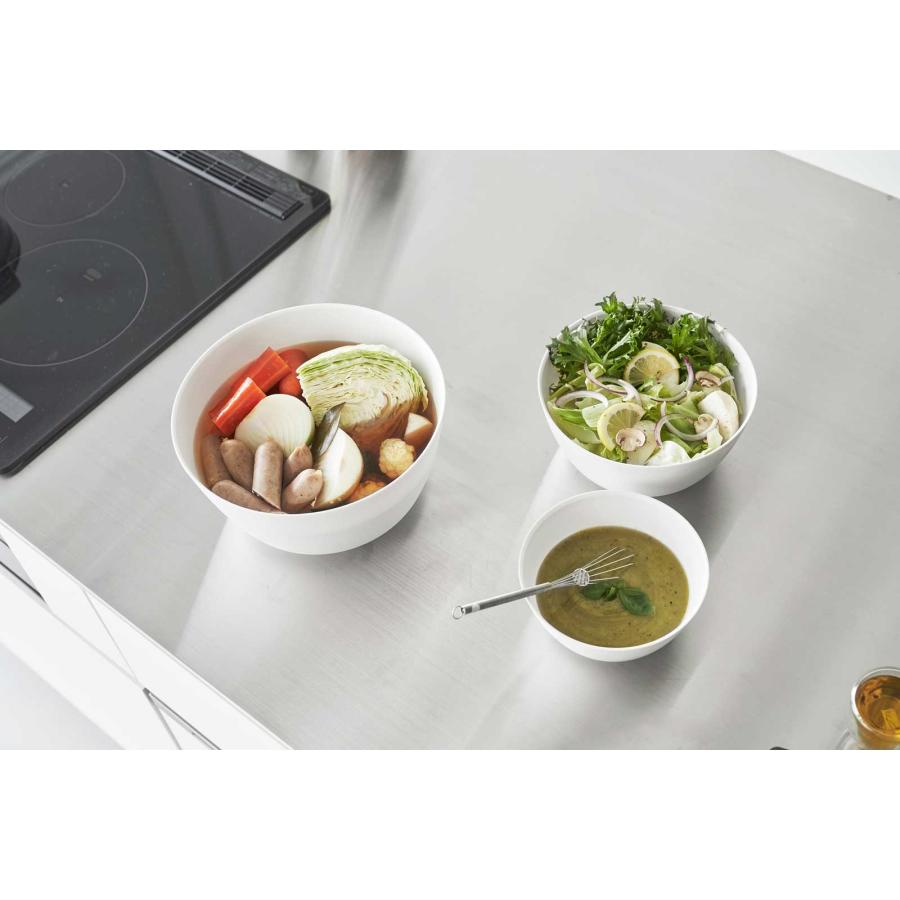 レンジボウル tower タワー 傾けて混ぜやすい調理ボウル 3点セット 電子レンジ対応 電子レンジ対応ボウル 料理ボウル 山崎実業 正規品 1391 ホワイト | tower | 04