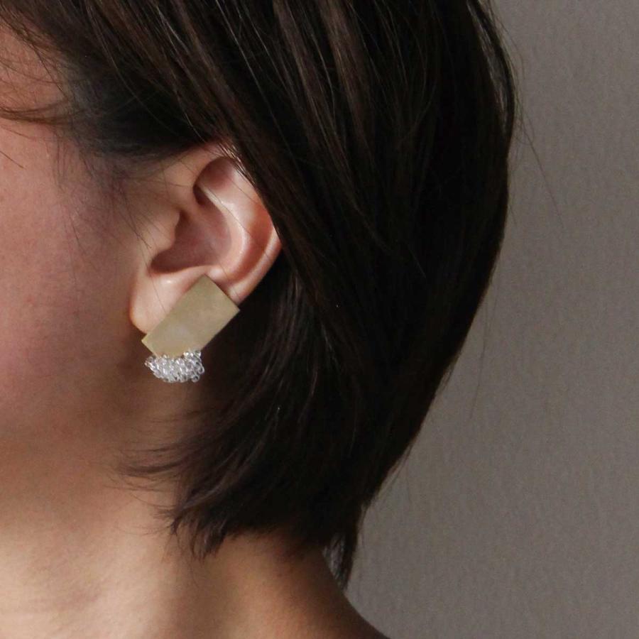 手作りアクセサリー a.depeche sui pierce 古代金 真鍮 ピアス ハンドメイド アデペシュ シルバー |  | 02