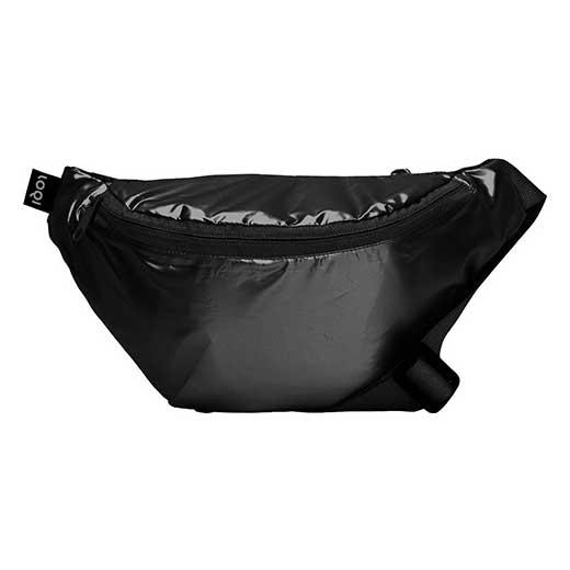 ボディバッグ LOQI 正規品 Recycled Bum Bag バムバッグ 撥水加工 メタリックシリーズ 肩掛け 両手フリー ローキー メタリック マットブラック | LOQI | 04