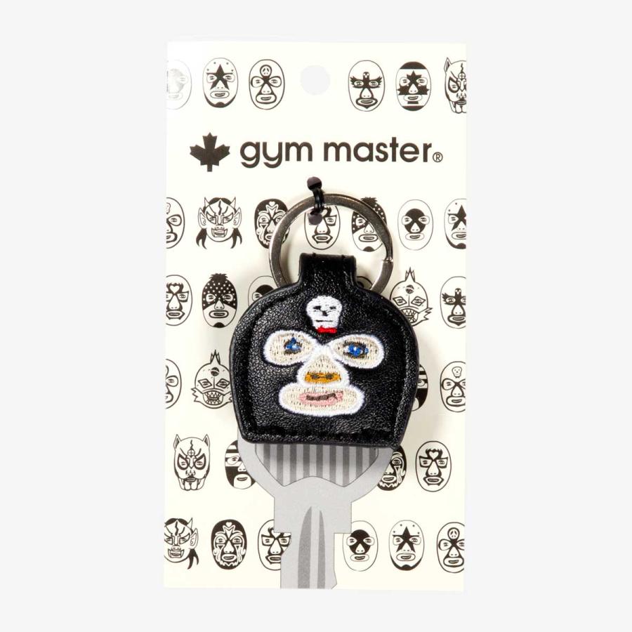 キーカバー ジムマスター 正規品 刺繍キーカバー 覆面レスラー ハッピー刺繍 レスラー 合成皮革 キーケース gym master ブラック | gym master