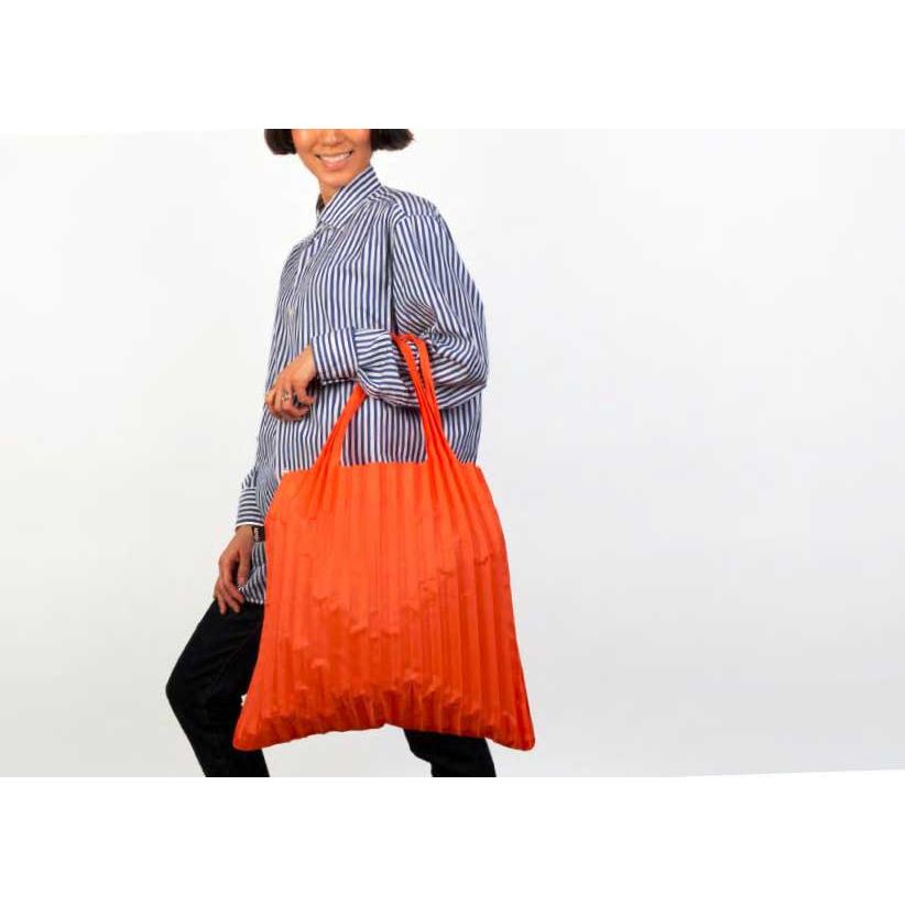 プリーツバッグ LOQI 正規品 Pleated Bag 撥水加工 プリーツ加工 トートバッグ ローキー オレンジ | LOQI | 01