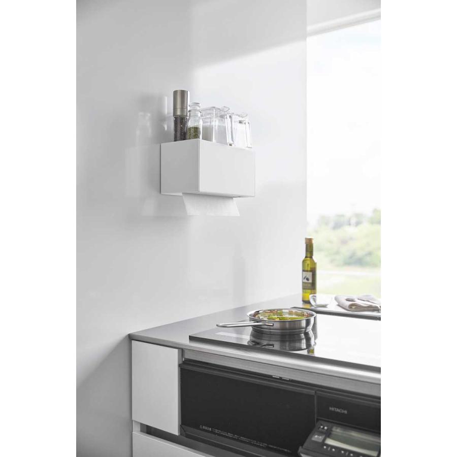 ペーパータオルホルダー tower タワー フィルムフックペーパータオルディスペンサー キッチンペーパー ペーパータオルケース 山崎実業 正規品 1377 ホワイト | tower | 05