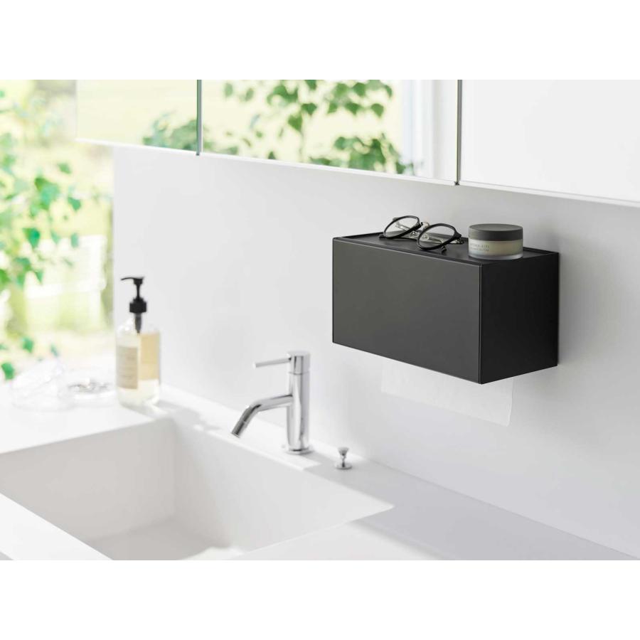 ペーパータオルホルダー tower タワー フィルムフックペーパータオルディスペンサー キッチンペーパー ペーパータオルケース 山崎実業 正規品 1378 ブラック | tower | 02