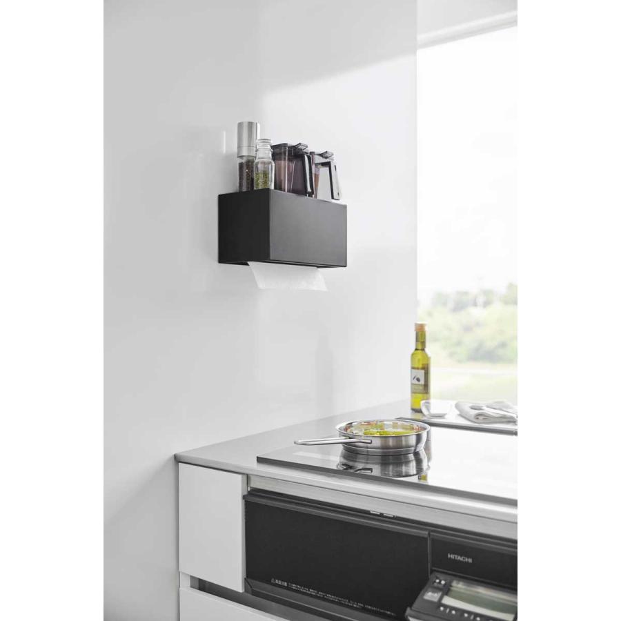 ペーパータオルホルダー tower タワー フィルムフックペーパータオルディスペンサー キッチンペーパー ペーパータオルケース 山崎実業 正規品 1378 ブラック | tower | 05