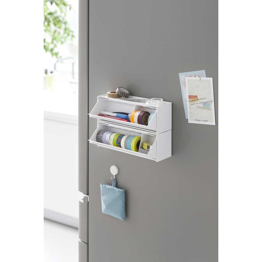 マスキングテープケース tower タワー マグネットマスキングテープ収納ケース 壁付け 壁掛け マグネット収納 マステ収納 山崎実業 正規品 1353 ホワイト | tower | 03