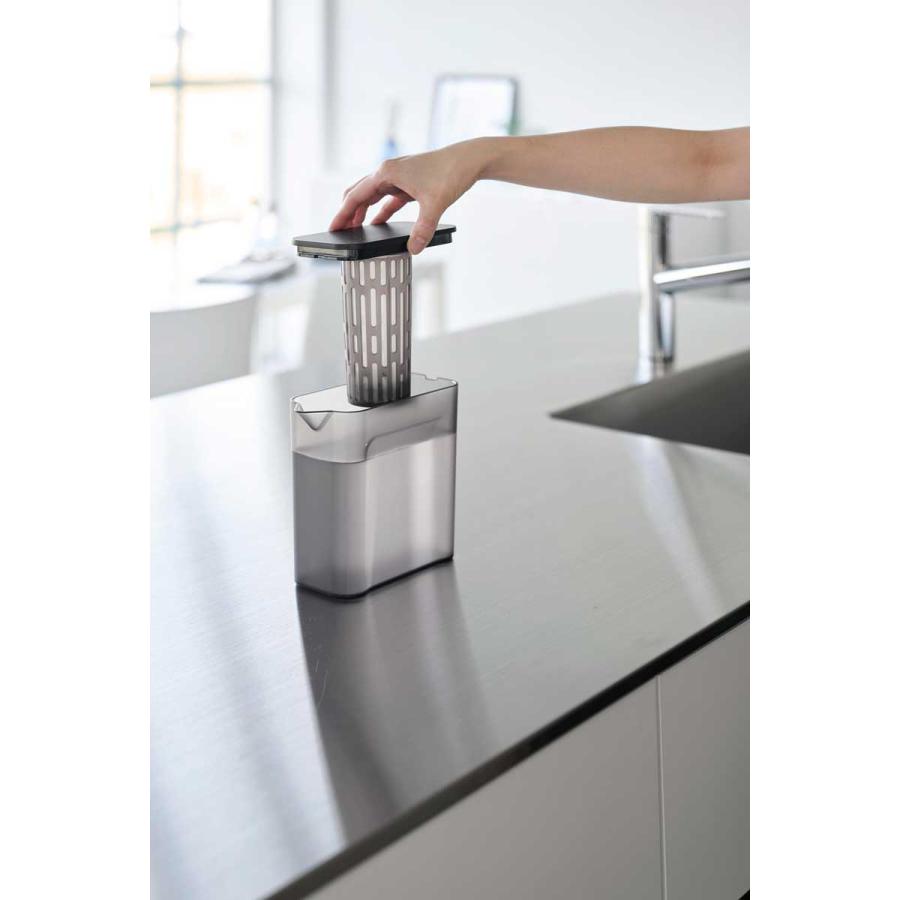 冷水ポット tower タワー 棚に入れられる冷水筒 1L 冷蔵庫 フィルター付き スリム 低め 冷水筒 麦茶ポット 山崎実業 正規品 1691 ブラック | tower | 04