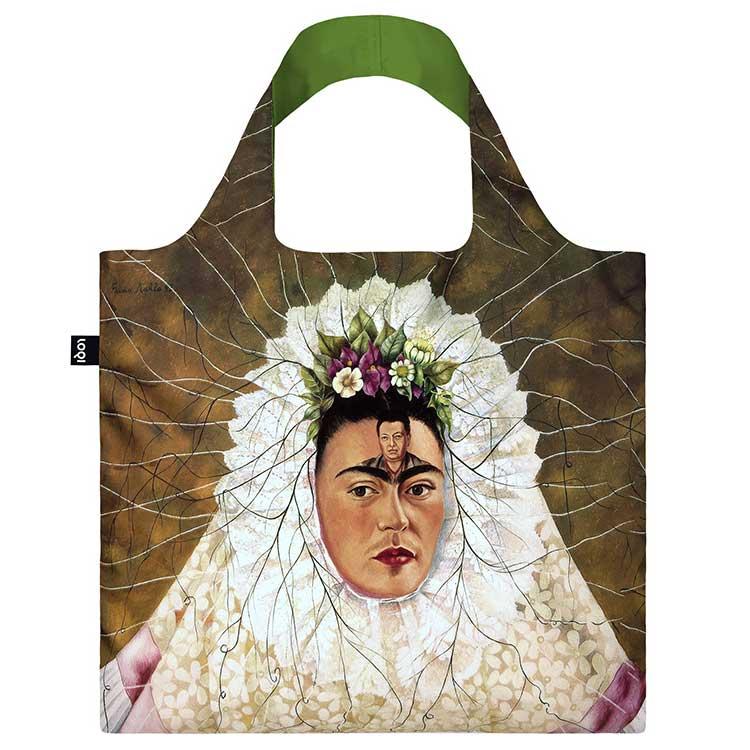 折りたたみトート エコバッグ LOQI 正規品 Recycled Bag 撥水加工 ポーチセット 大きめ ローキー フリーダ・カーロ / テワナとしての自画像 | LOQI