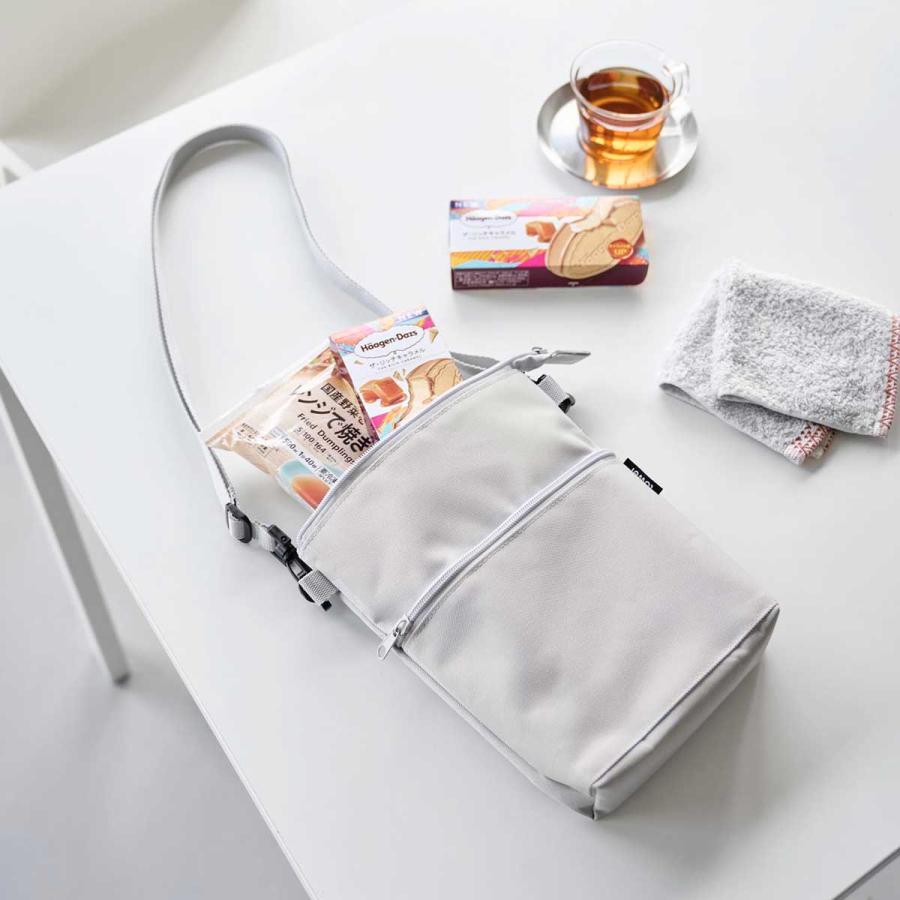 ミニエコバッグ tower タワー コンビニちょい買い保冷＆保温バッグ 保冷剤ポケット 保冷保温 ショルダー 山崎実業 正規品 10165 ライトグレー | tower