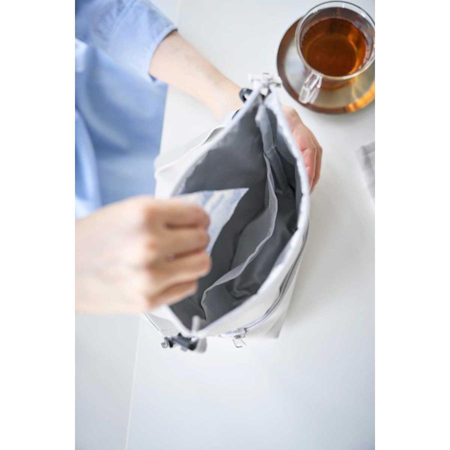 ミニエコバッグ tower タワー コンビニちょい買い保冷＆保温バッグ 保冷剤ポケット 保冷保温 ショルダー 山崎実業 正規品 10165 ライトグレー | tower | 03