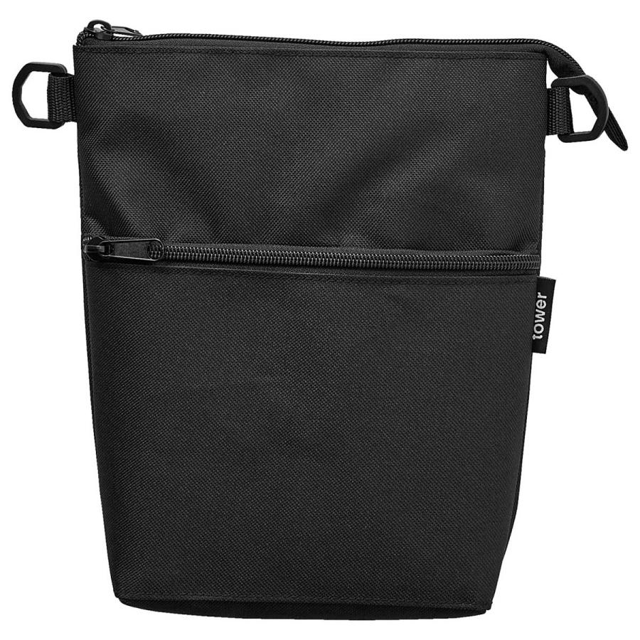 ミニエコバッグ tower タワー コンビニちょい買い保冷＆保温バッグ 保冷剤ポケット 保冷保温 ショルダー 山崎実業 正規品 10166 ブラック | tower | 01