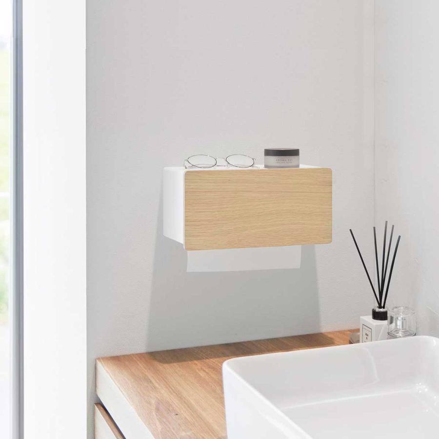 ペーパータオルホルダー RIN リン ウォールペーパータオルディスペンサー 石こうボード壁対応 ペーパータオルケース 山崎実業 10115 ナチュラル | 