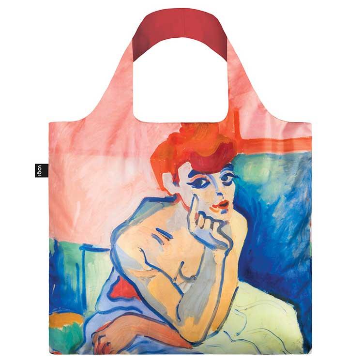 折りたたみトート エコバッグ LOQI 正規品 Recycled Bag 撥水加工 ポーチセット 大きめ ローキー アンドレ・ドラン / ケミーズを来た女性 | LOQI