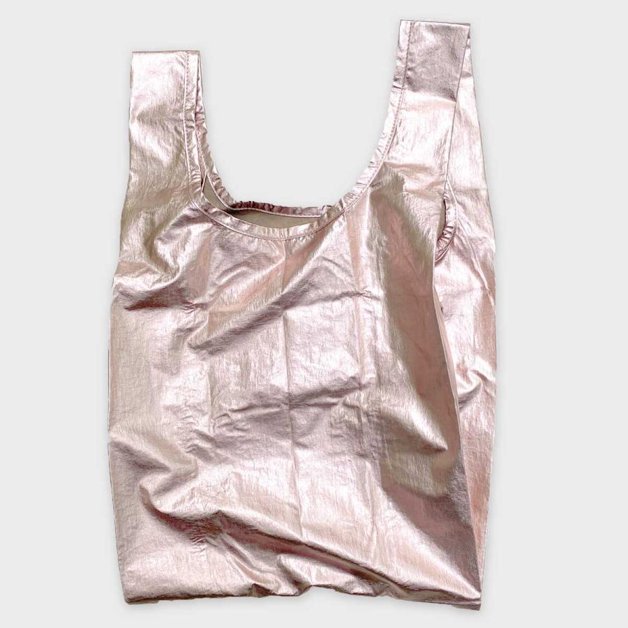 エコバッグ BAGGU バグゥ ベビーバグゥ メタリック ポーチ付き レジ袋型エコバッグ 小さめ 折りたたみ バグー 正規品 ピンクゴールド | BAGGU