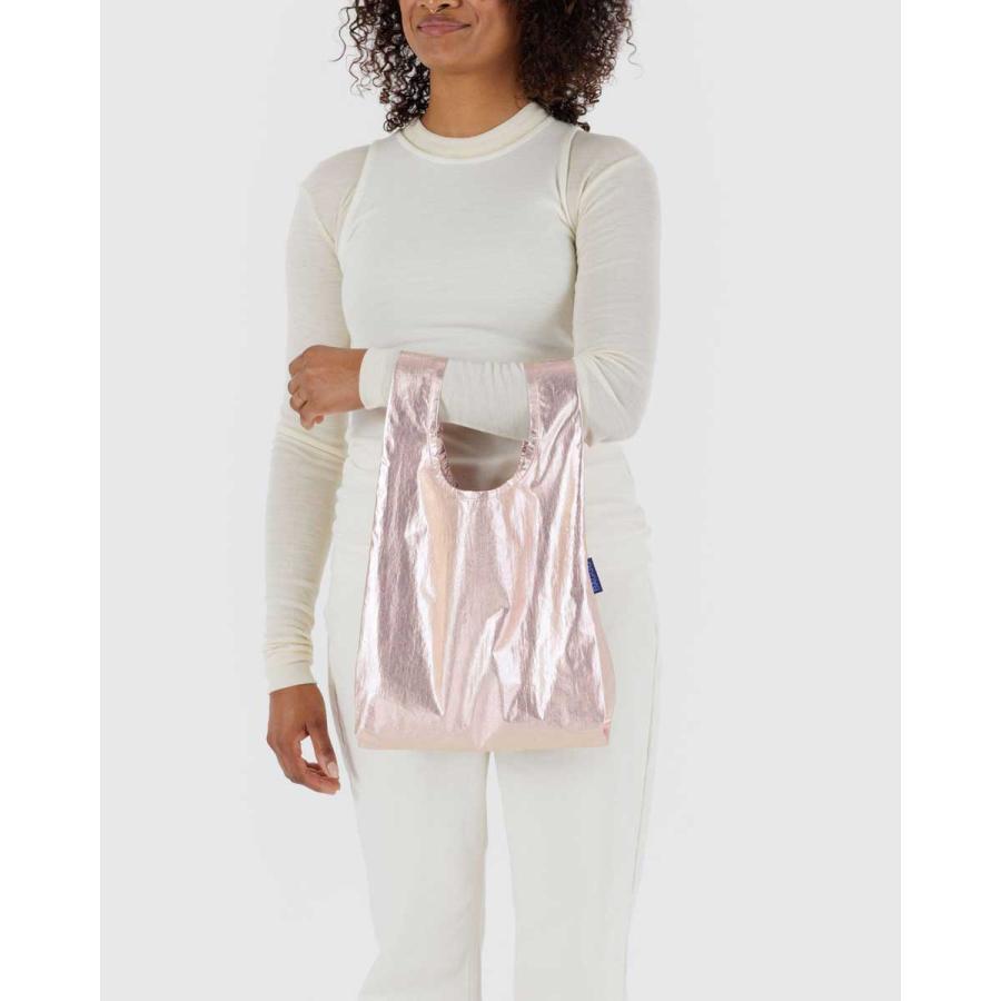 エコバッグ BAGGU バグゥ ベビーバグゥ メタリック ポーチ付き レジ袋型エコバッグ 小さめ 折りたたみ バグー 正規品 ピンクゴールド | BAGGU | 01
