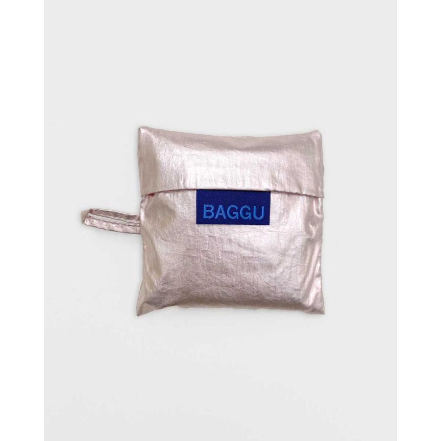 エコバッグ BAGGU バグゥ ベビーバグゥ メタリック ポーチ付き レジ袋型エコバッグ 小さめ 折りたたみ バグー 正規品 ピンクゴールド | BAGGU | 02