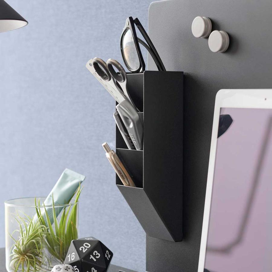 ウォールシェルフ tower タワー マグネットペンスタンド スチールパネル対応 収納ポケット ウォールラック 棚 壁掛け 山崎実業 正規品 10097 ブラック | tower