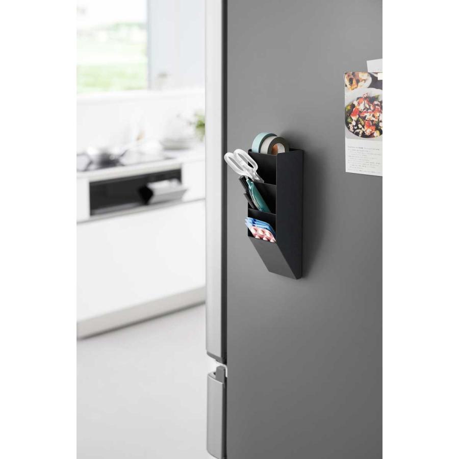 ウォールシェルフ tower タワー マグネットペンスタンド スチールパネル対応 収納ポケット ウォールラック 棚 壁掛け 山崎実業 正規品 10097 ブラック | tower | 02