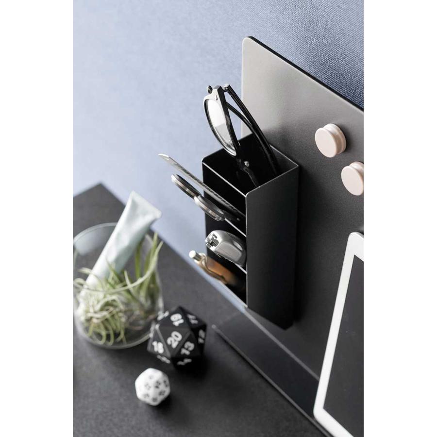 ウォールシェルフ tower タワー マグネットペンスタンド スチールパネル対応 収納ポケット ウォールラック 棚 壁掛け 山崎実業 正規品 10097 ブラック | tower | 03