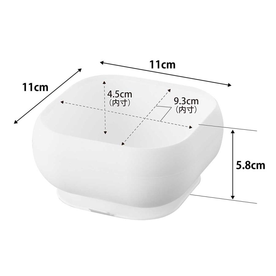 ベビー食器 tower タワー 吸盤付きシリコーンベビーフードボウル シリコン製 赤ちゃん 乳幼児 山崎実業 正規品 10047 ホワイト | tower | 08