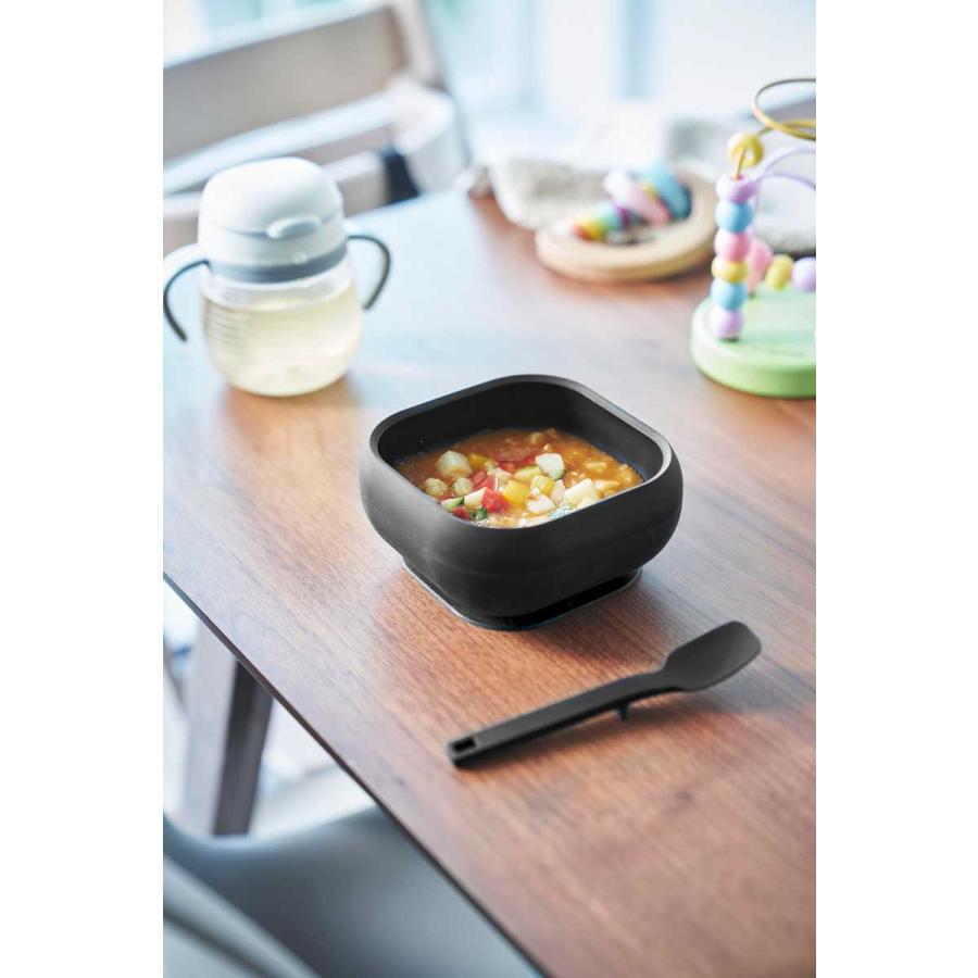 ベビー食器 tower タワー 吸盤付きシリコーンベビーフードボウル シリコン製 赤ちゃん 乳幼児 山崎実業 正規品 10048 ブラック | tower | 02