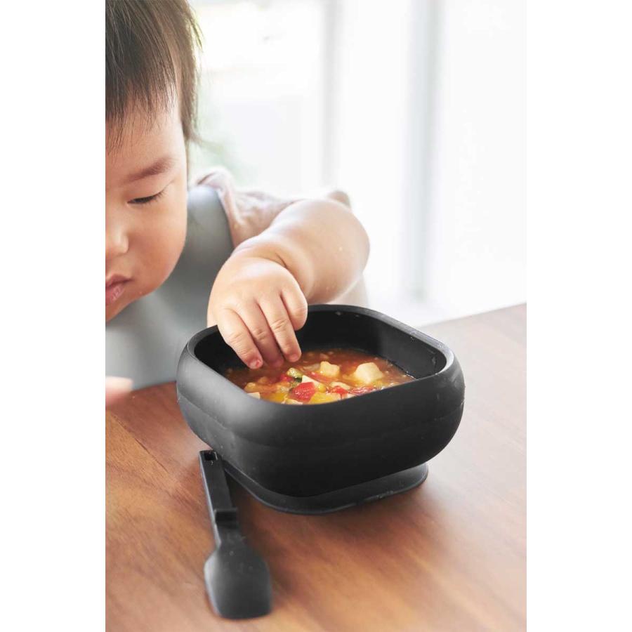 ベビー食器 tower タワー 吸盤付きシリコーンベビーフードボウル シリコン製 赤ちゃん 乳幼児 山崎実業 正規品 10048 ブラック | tower | 06