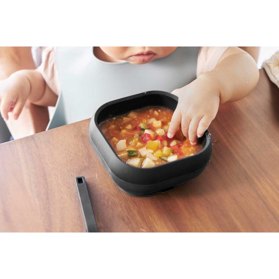 ベビー食器 tower タワー 吸盤付きシリコーンベビーフードボウル シリコン製 赤ちゃん 乳幼児 山崎実業 正規品 10048 ブラック | tower | 07