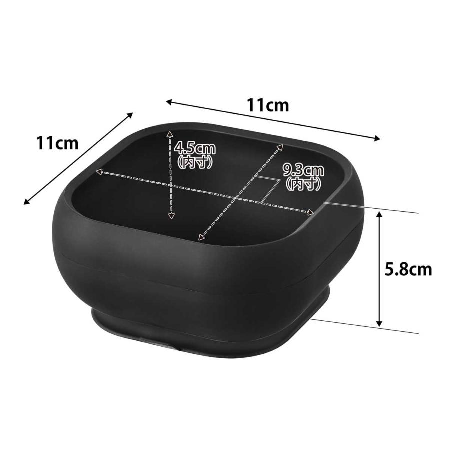ベビー食器 tower タワー 吸盤付きシリコーンベビーフードボウル シリコン製 赤ちゃん 乳幼児 山崎実業 正規品 10048 ブラック | tower | 08