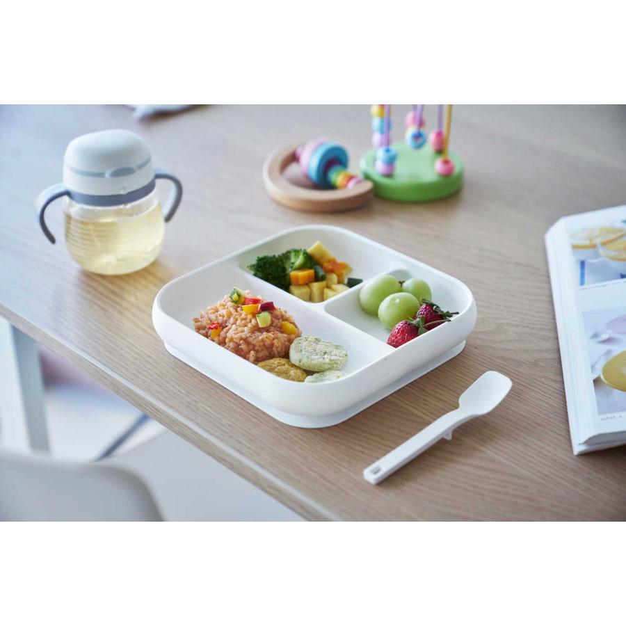 ベビー食器 tower タワー 吸盤付きシリコーンベビーフードトレー シリコン製 赤ちゃん 乳幼児 山崎実業 正規品 10049 ホワイト | tower | 03