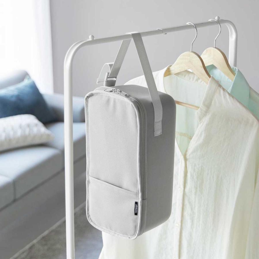 衣類ハンディースチーマー収納 tower タワー スチームアイロン収納ケース 衣類スチーマー収納置 ハンディースチーマー収納 山崎実業 正規品 10137 ライトグレー | tower